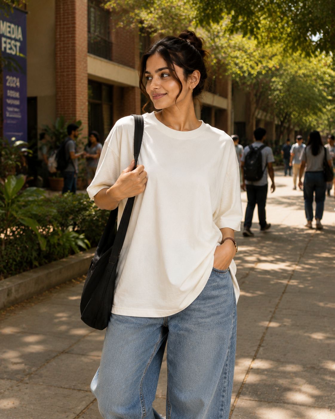 Women's Solid Round Neck T-Shirt | 220 GSM Heavy Cotton-Blend PC Terry Fabric | Half Sleeve Regular Fit Casual Tee for Everyday Wear