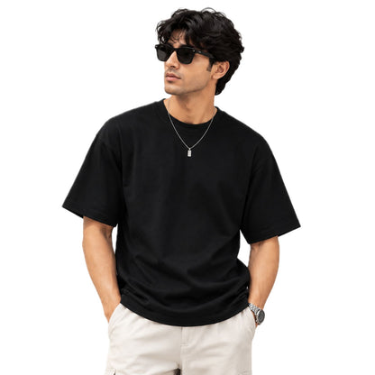 Men's 100% Cotton Solid T-Shirt | Relaxed Fit | Round Neck | Half Sleeve Casual T-Shirt for Everyday Wear