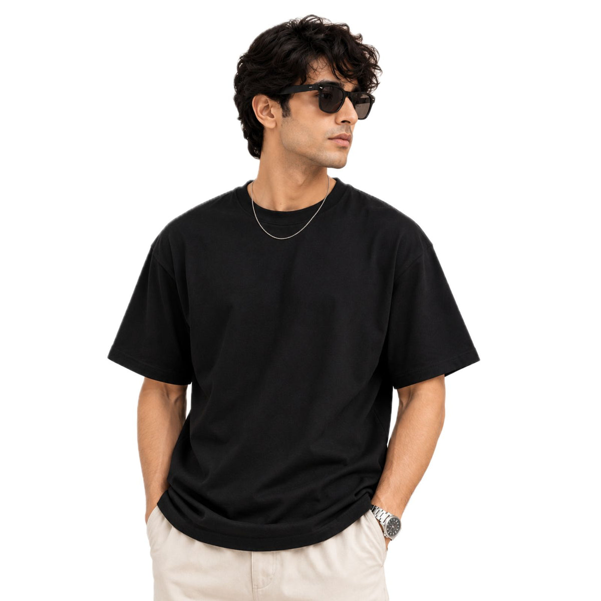 Men's 100% Cotton Solid T-Shirt | Relaxed Fit | Round Neck | Half Sleeve Casual T-Shirt for Everyday Wear