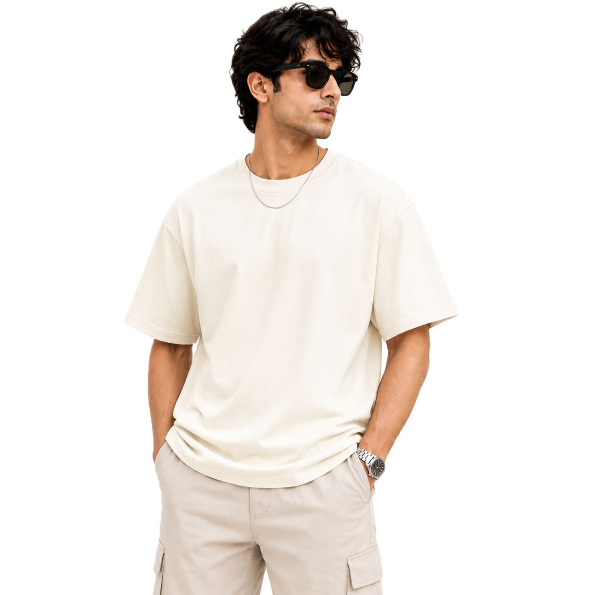 Men's 100% Cotton Solid T-Shirt | Relaxed Fit | Round Neck | Half Sleeve Casual T-Shirt for Everyday Wear