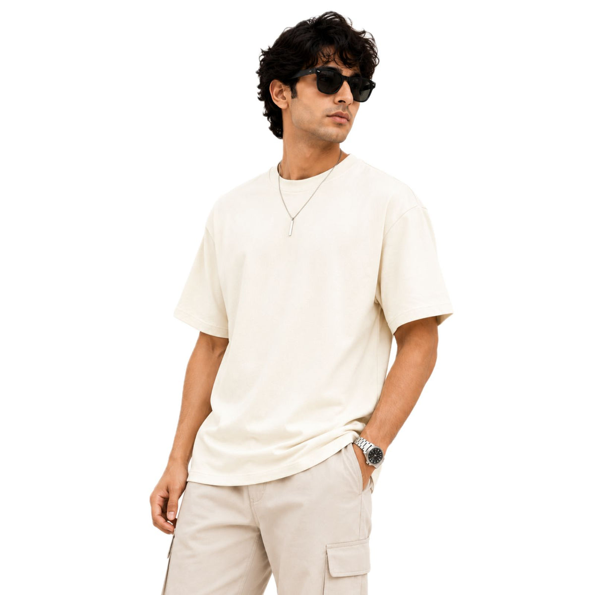 Men's 100% Cotton Solid T-Shirt | Relaxed Fit | Round Neck | Half Sleeve Casual T-Shirt for Everyday Wear