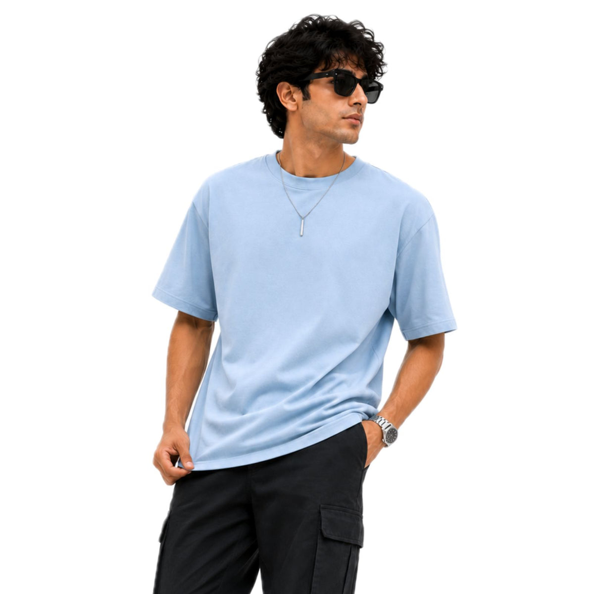 Men's 100% Cotton Solid T-Shirt | Relaxed Fit | Round Neck | Half Sleeve Casual T-Shirt for Everyday Wear
