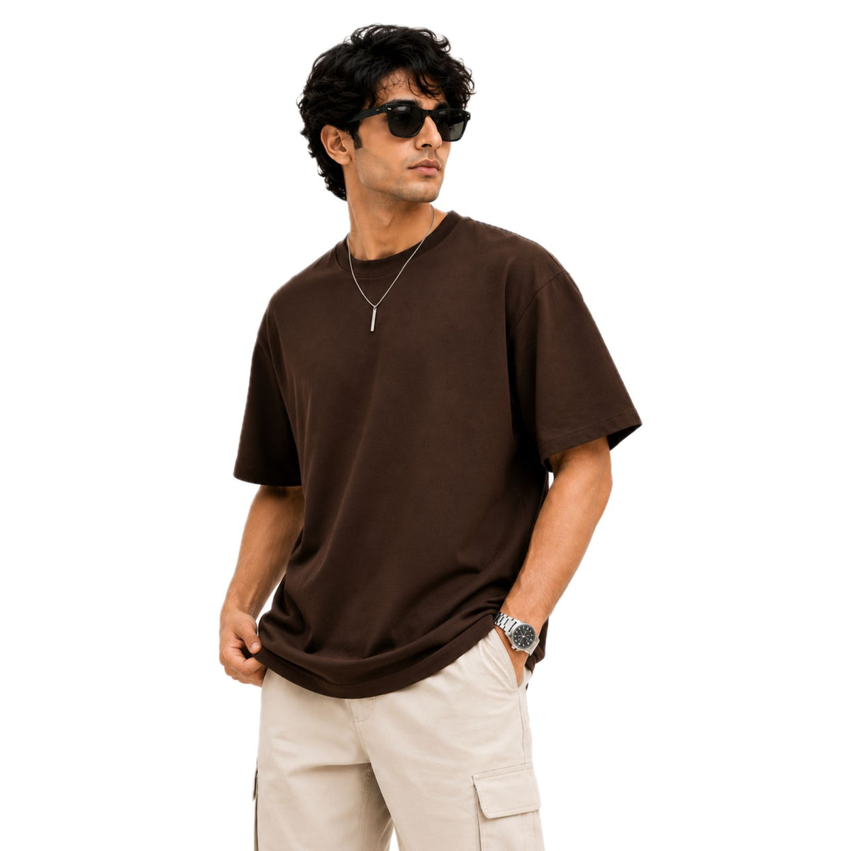 Men's 100% Cotton Solid T-Shirt | Relaxed Fit | Round Neck | Half Sleeve Casual T-Shirt for Everyday Wear