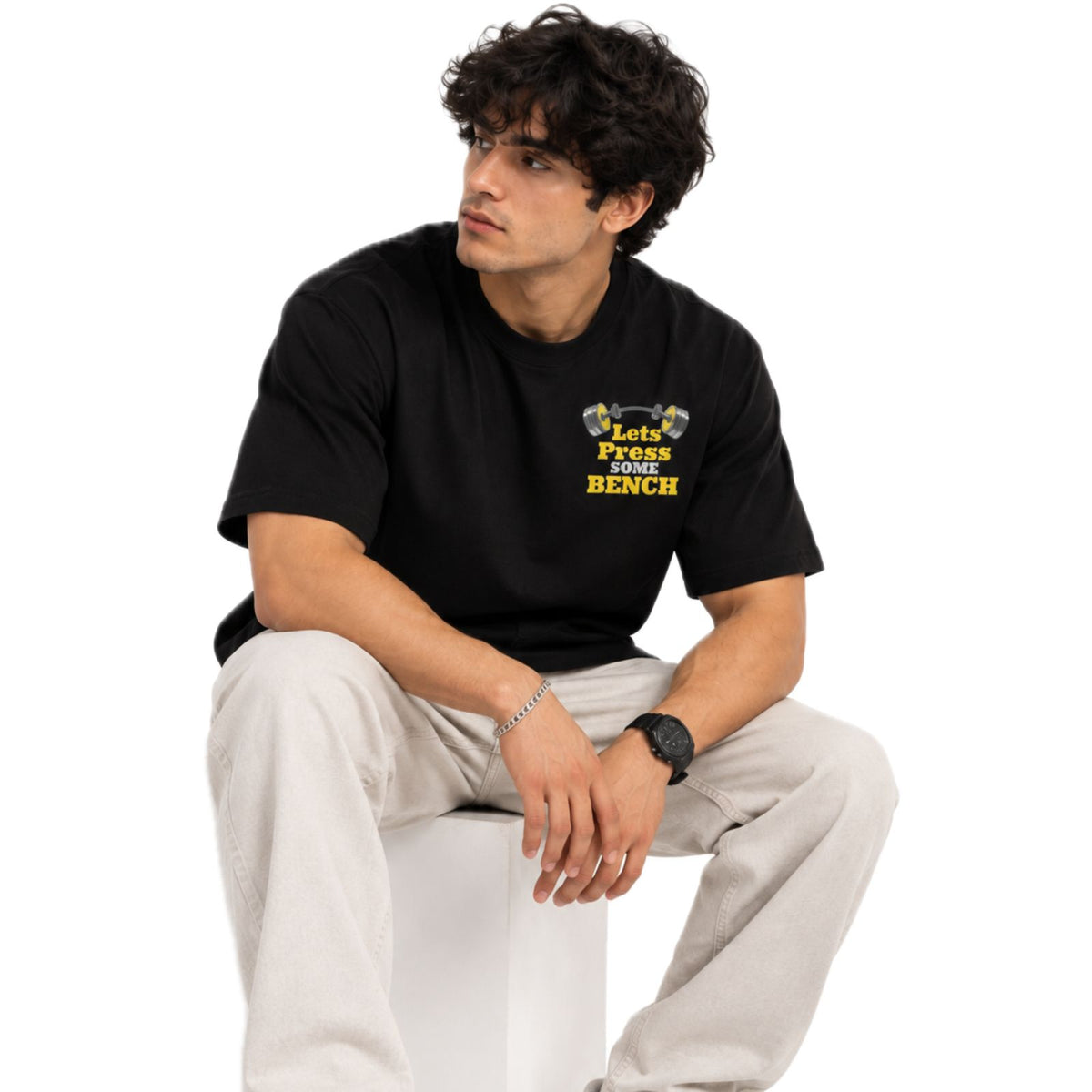 Men's Gym T-Shirt | Graphic Printed Round Neck Workout & Casual Tee | 100% Cotton 240 GSM