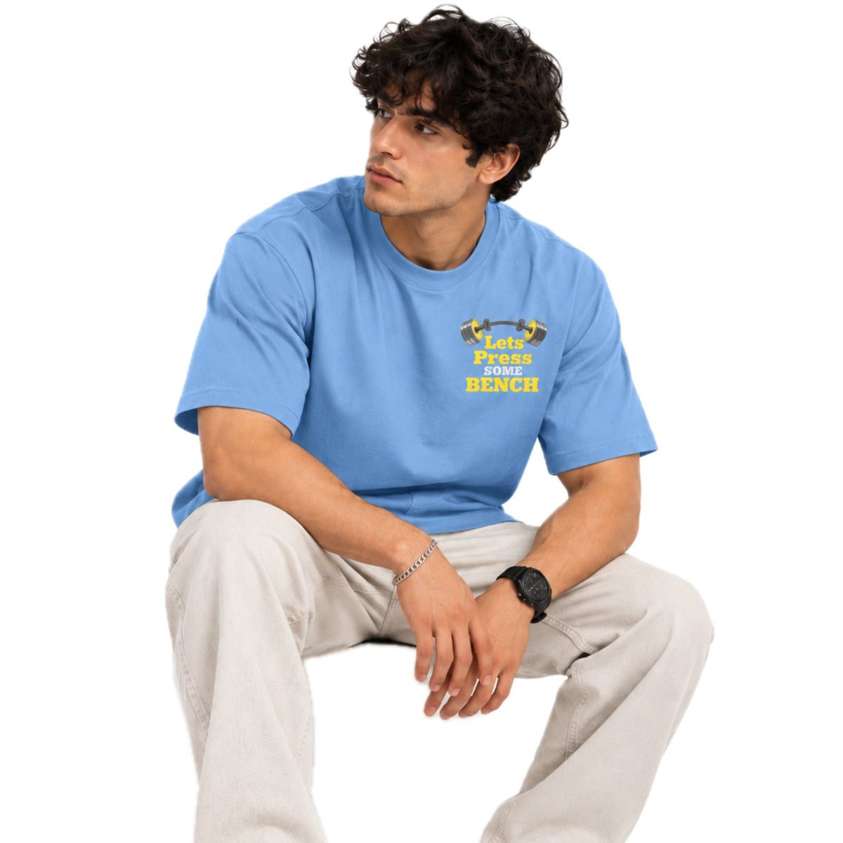 Men's Gym T-Shirt | Graphic Printed Round Neck Workout & Casual Tee | 100% Cotton 240 GSM