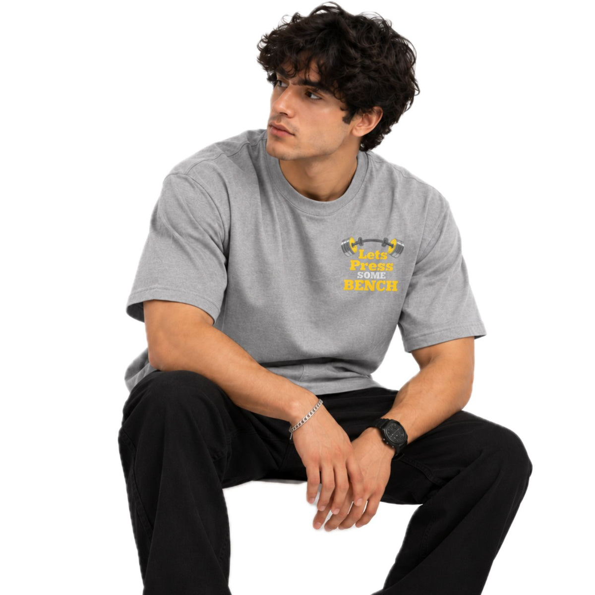 Men's Gym T-Shirt | Graphic Printed Round Neck Workout & Casual Tee | 100% Cotton 240 GSM