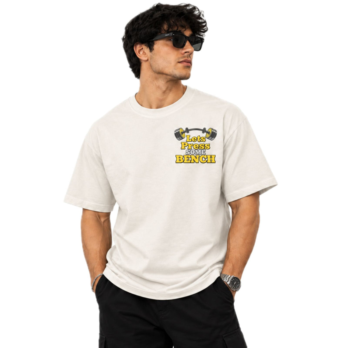 Men's Gym T-Shirt | Graphic Printed Round Neck Workout & Casual Tee | 100% Cotton 240 GSM