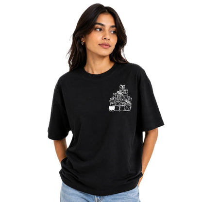 Mochi Women's Cat Graphic T-Shirt | Cotton Round Neck T-shirt | Casual Wear