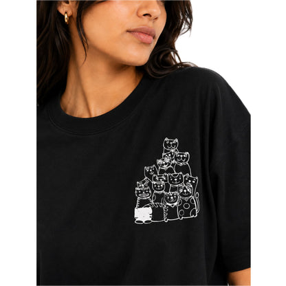 Mochi Women's Cat Graphic T-Shirt | Cotton Round Neck T-shirt | Casual Wear