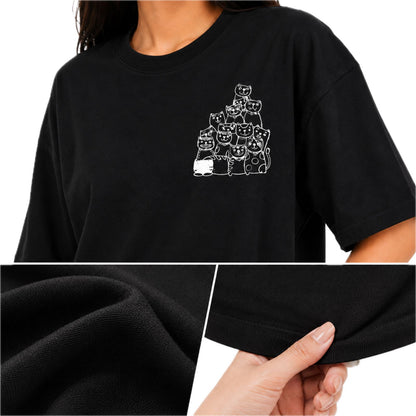 Mochi Women's Cat Graphic T-Shirt | Cotton Round Neck T-shirt | Casual Wear