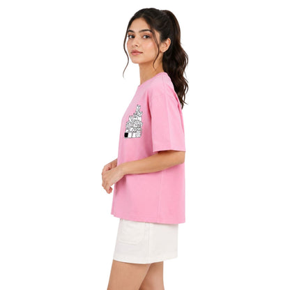 Mochi Women's Cat Graphic T-Shirt | Cotton Round Neck T-shirt | Casual Wear