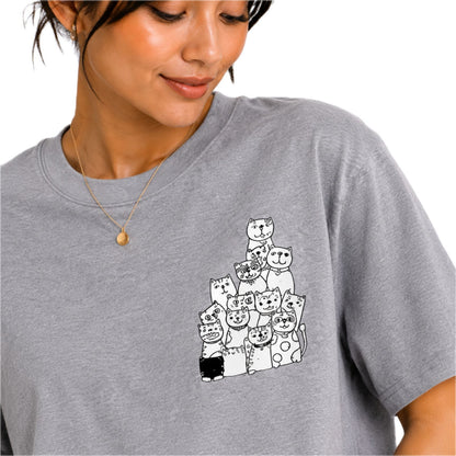 Mochi Women's Cat Graphic T-Shirt | Cotton Round Neck T-shirt | Casual Wear