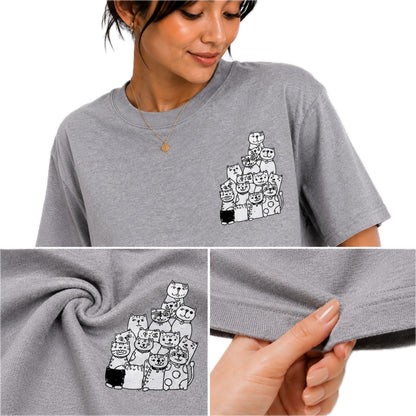 Mochi Women's Cat Graphic T-Shirt | Cotton Round Neck T-shirt | Casual Wear
