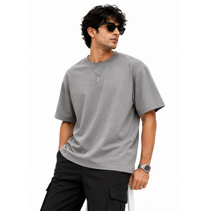 Men's 100% Cotton Solid T-Shirt | Relaxed Fit | Round Neck | Half Sleeve Casual T-Shirt for Everyday Wear